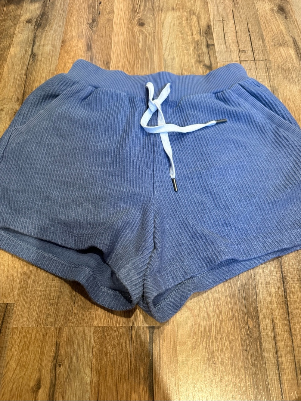 aerie Periwinkle Ribbed Drawstring Lounge Shorts